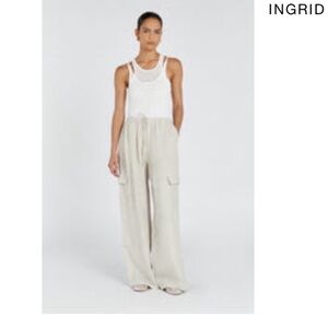 Dissh Ingrid Wide-Leg Pants (color:sand)